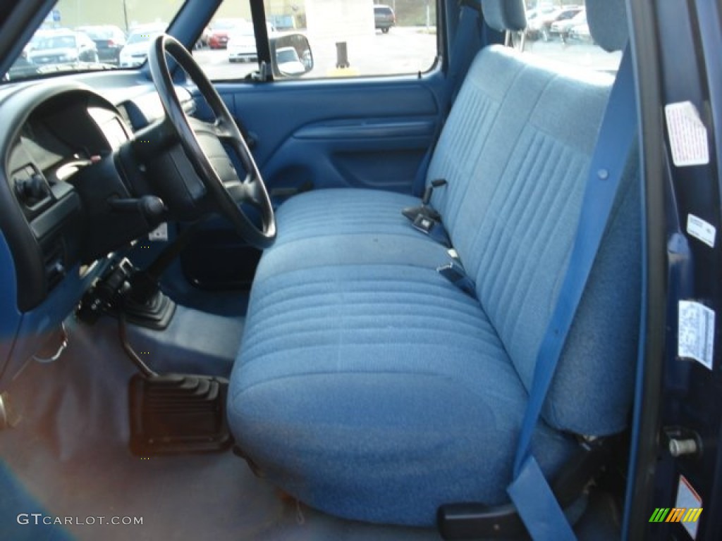 Blue Interior 1994 Ford F150 XL Regular Cab 4x4 Photo #59413151