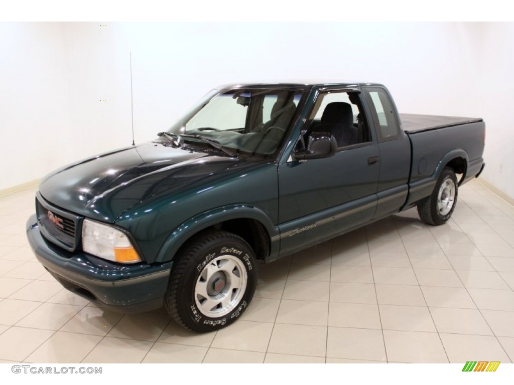 1998 Sonoma SLS Extended Cab - Emerald Green Metallic / Graphite photo #3