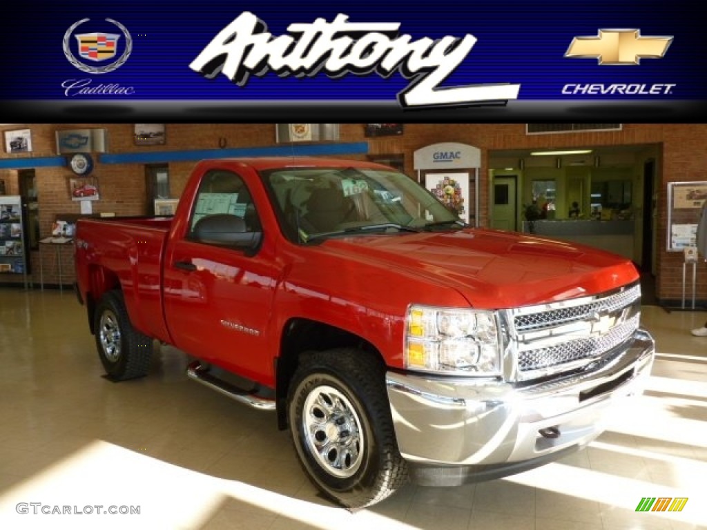2012 Silverado 1500 LS Regular Cab 4x4 - Victory Red / Dark Titanium photo #1