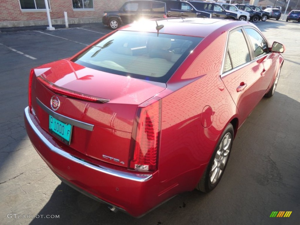 2008 CTS 4 AWD Sedan - Crystal Red / Cashmere/Cocoa photo #4