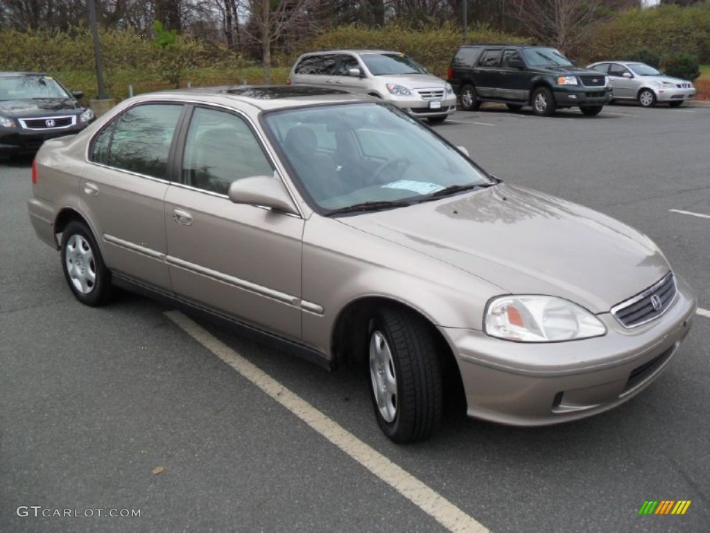 2000 Civic EX Sedan - Titanium Metallic / Beige photo #5