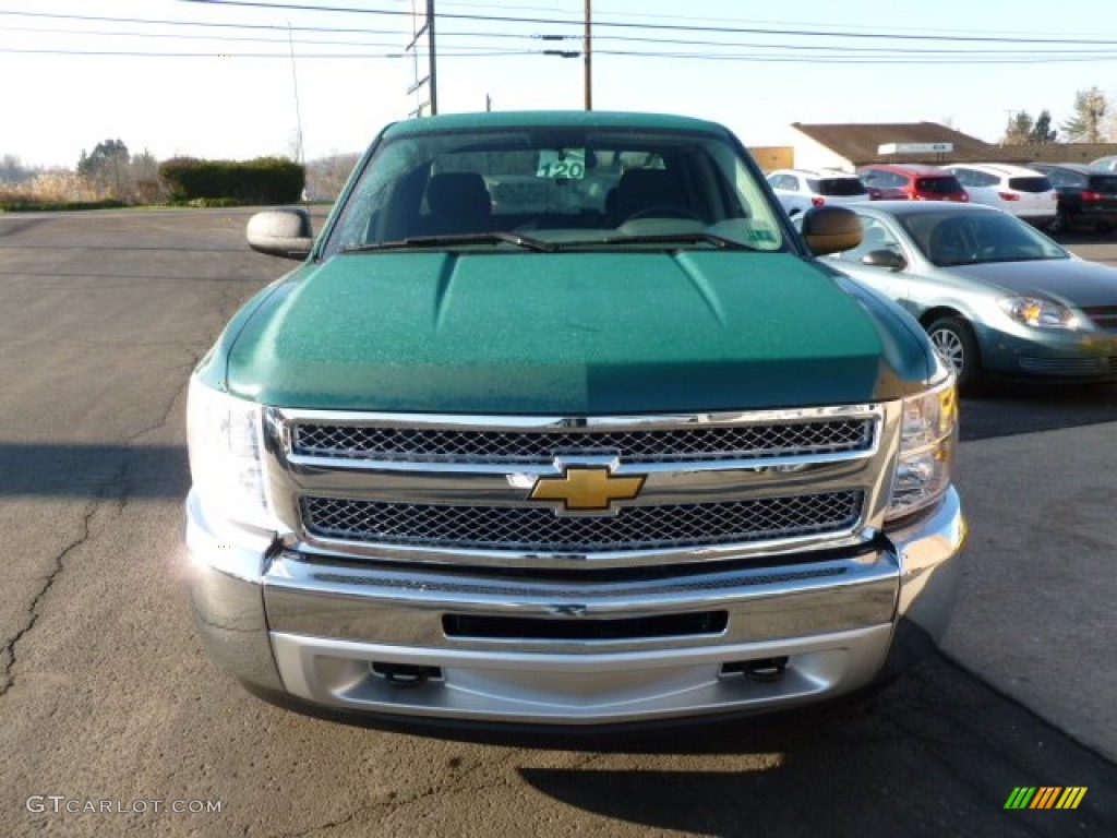 2012 Silverado 1500 LS Extended Cab 4x4 - Fleet Green / Dark Titanium photo #2