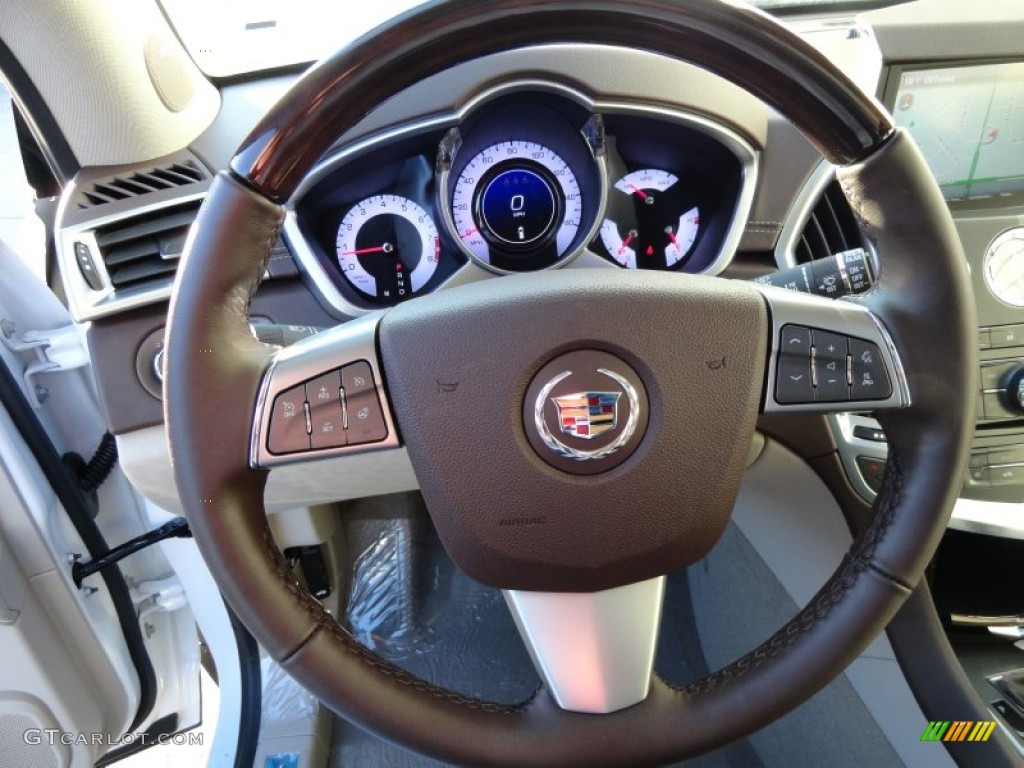 2012 Cadillac SRX Performance AWD Shale/Brownstone Steering Wheel Photo #59420750