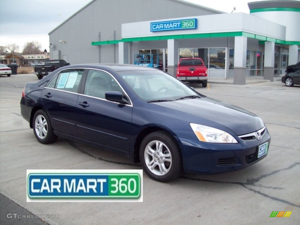 2007 Accord EX-L Sedan - Royal Blue Pearl / Gray photo #1