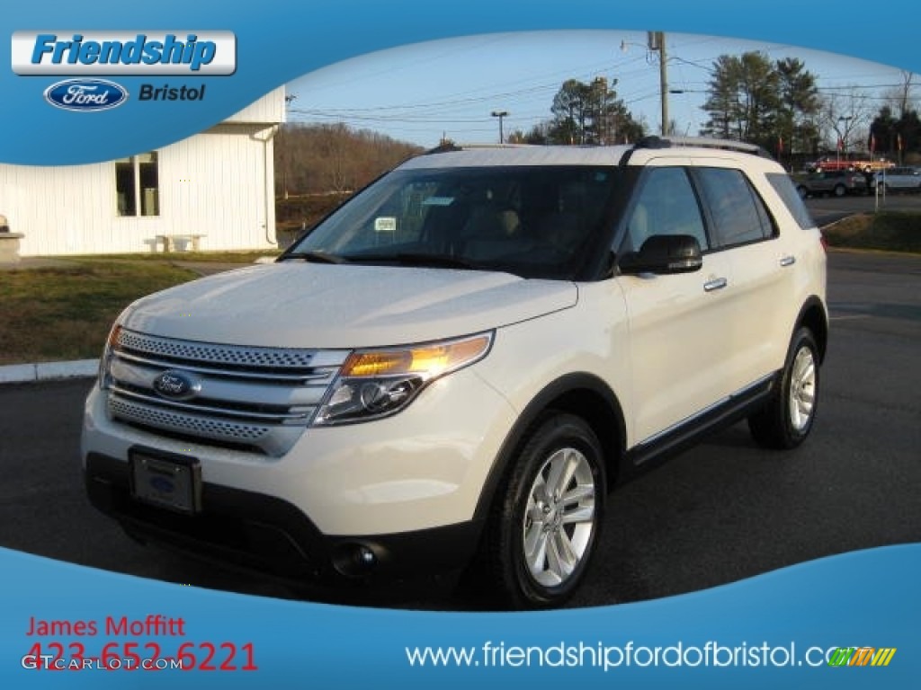 2012 Explorer XLT 4WD - White Suede / Medium Light Stone photo #2