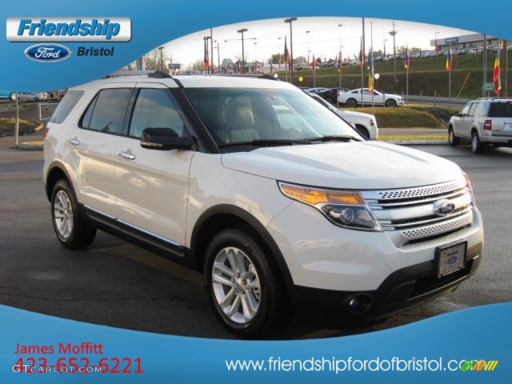 2012 Explorer XLT 4WD - White Suede / Medium Light Stone photo #4