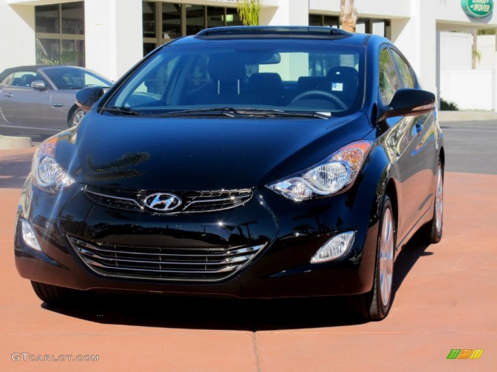 2012 Elantra Limited - Midnight Black / Gray photo #1
