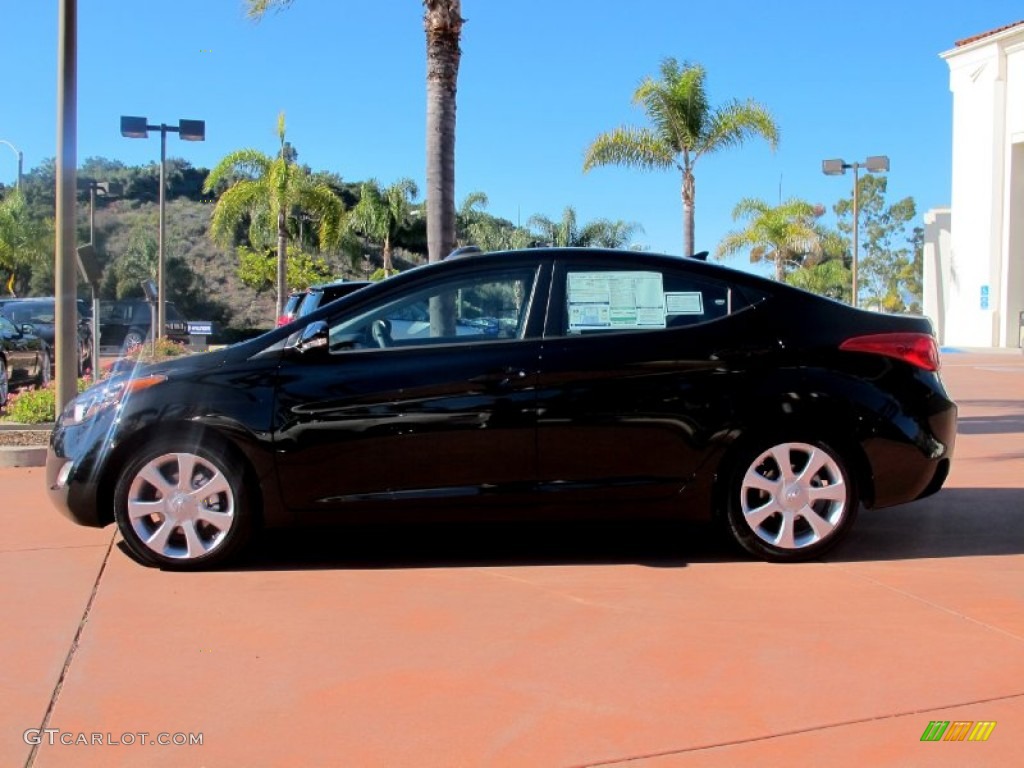 2012 Elantra Limited - Midnight Black / Gray photo #2
