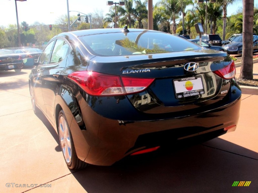2012 Elantra Limited - Midnight Black / Gray photo #3