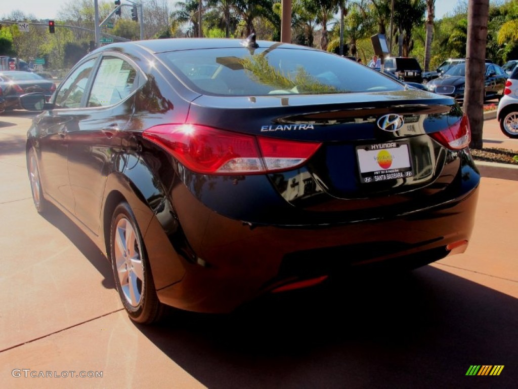 2012 Elantra GLS - Midnight Black / Beige photo #3