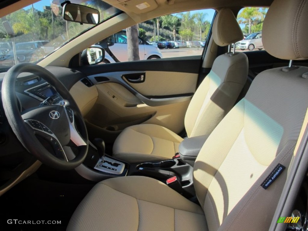 2012 Elantra GLS - Midnight Black / Beige photo #5