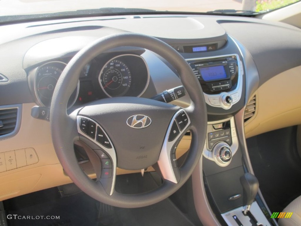 2012 Elantra GLS - Midnight Black / Beige photo #6