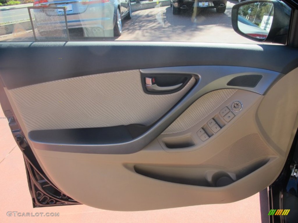 2012 Elantra GLS - Midnight Black / Beige photo #7