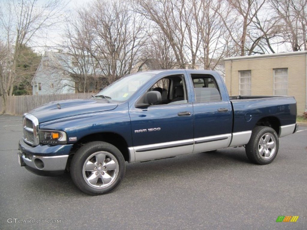 2004 Ram 1500 SLT Quad Cab 4x4 - Patriot Blue Pearl / Dark Slate Gray photo #3