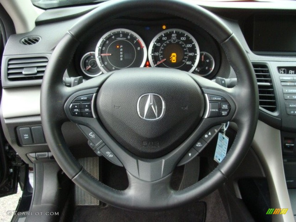 2010 Acura TSX Sedan Ebony Steering Wheel Photo #59427950