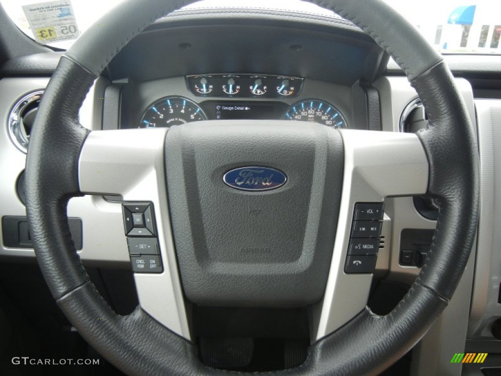 2011 Ford F150 Limited SuperCrew 4x4 Steel Gray/Black Steering Wheel Photo #59428721