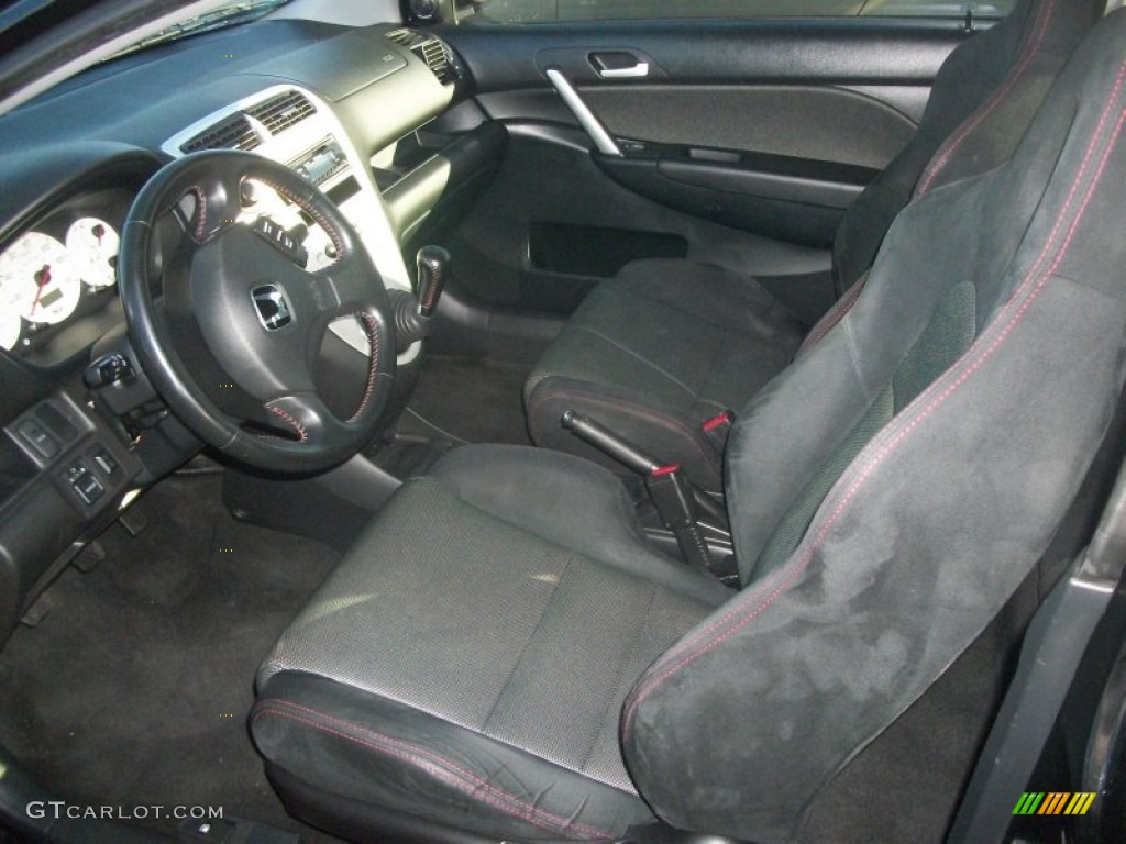 Black Interior 2005 Honda Civic Si Hatchback Photo #59431781