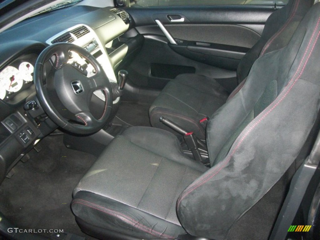 Black Interior 2005 Honda Civic Si Hatchback Photo #59431781