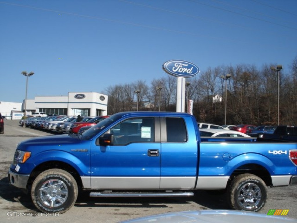 2012 F150 XLT SuperCab 4x4 - Blue Flame Metallic / Steel Gray photo #5