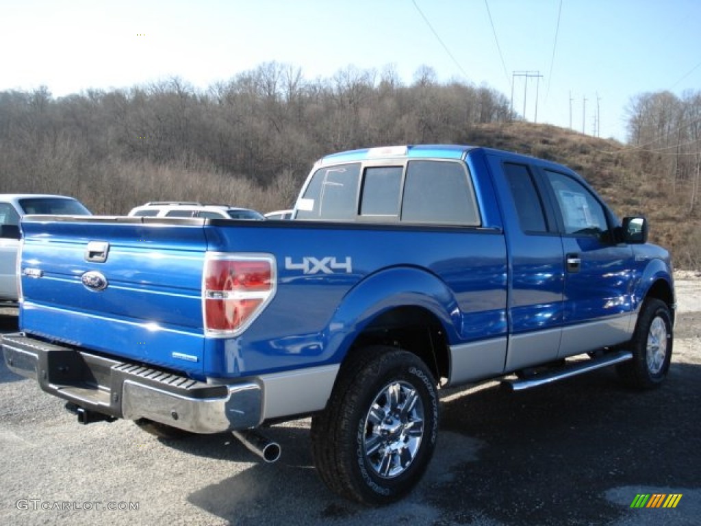 2012 F150 XLT SuperCab 4x4 - Blue Flame Metallic / Steel Gray photo #8