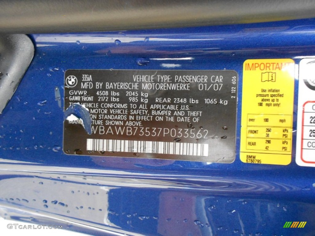 2007 3 Series 335i Coupe - Montego Blue Metallic / Black photo #28