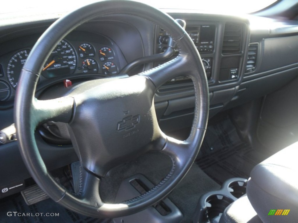 2002 Chevrolet Silverado 1500 LS Regular Cab 4x4 Graphite Gray Steering Wheel Photo #59443523