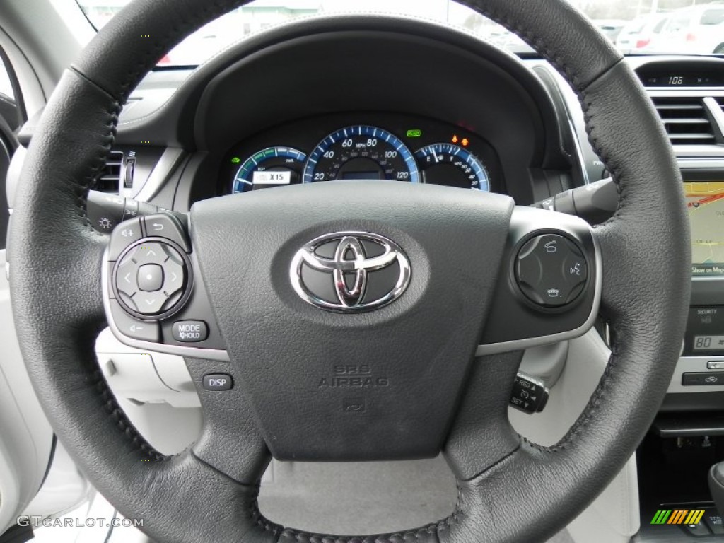 2012 Toyota Camry Hybrid XLE Ash Steering Wheel Photo #59444819