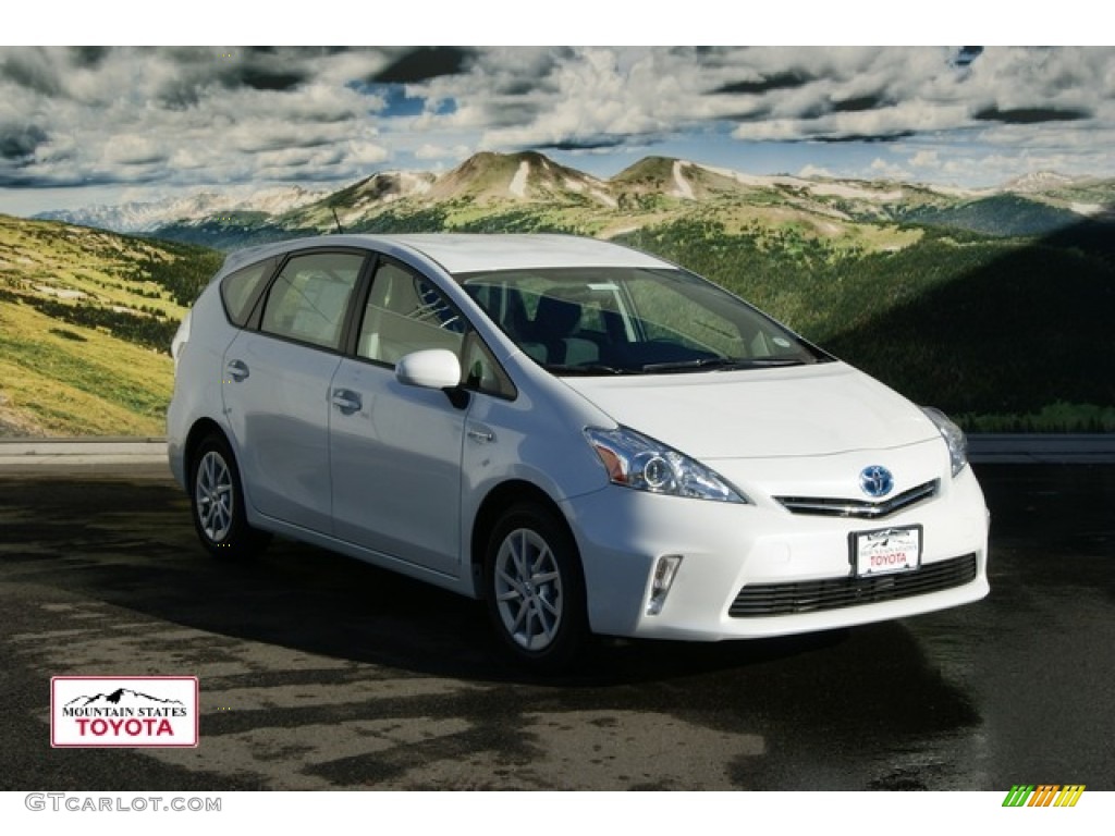 2012 Prius v Two Hybrid - Blizzard White Pearl / Misty Gray photo #1