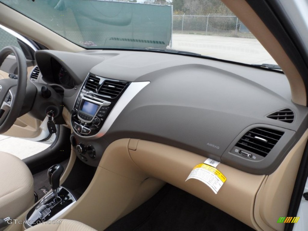 2012 Hyundai Accent GLS 4 Door Beige Dashboard Photo #59456327