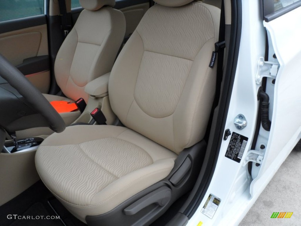 Beige Interior 2012 Hyundai Accent GLS 4 Door Photo #59456366