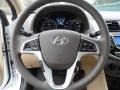 Beige 2012 Hyundai Accent GLS 4 Door Steering Wheel