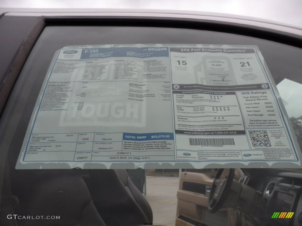 2012 Ford F150 King Ranch SuperCrew 4x4 Window Sticker Photo #59457524