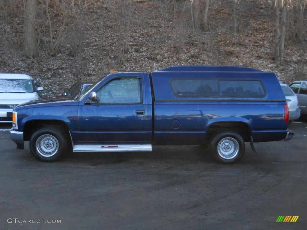 1993 Sierra 1500 SLE Regular Cab - Indigo Blue Metallic / Dark Blue photo #7