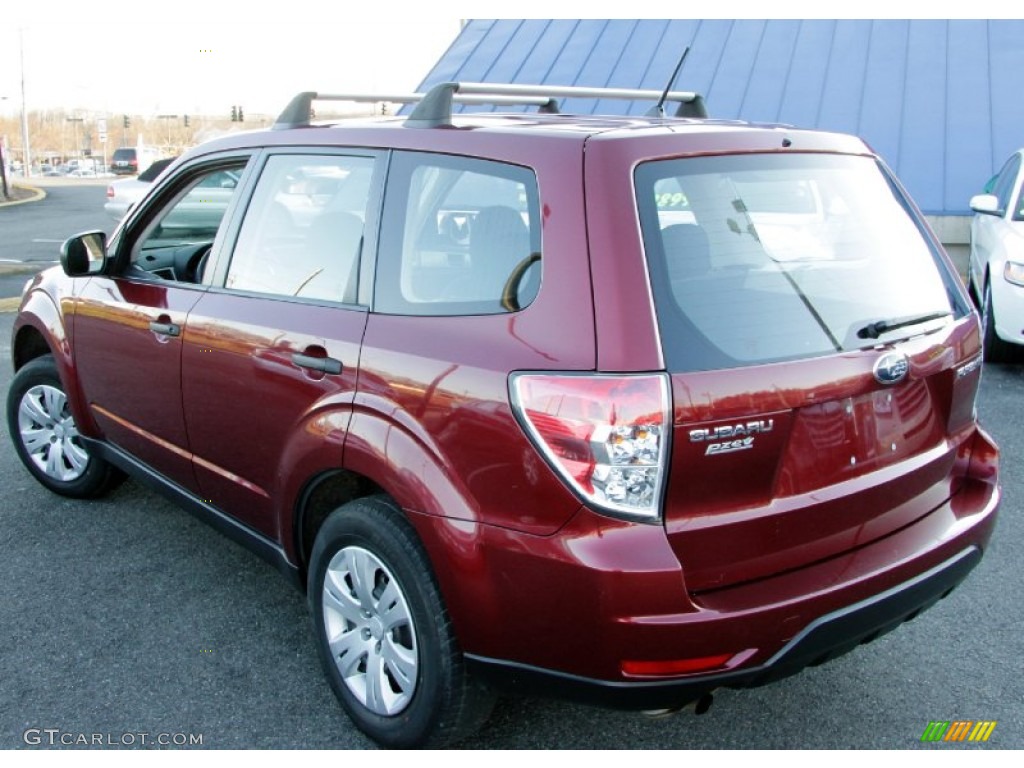 2009 Forester 2.5 X - Camellia Red Pearl / Black photo #9