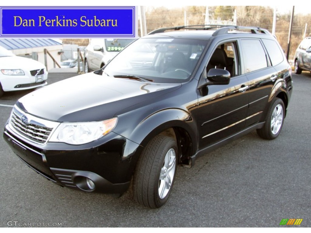 2009 Forester 2.5 X Premium - Obsidian Black Pearl / Black photo #1