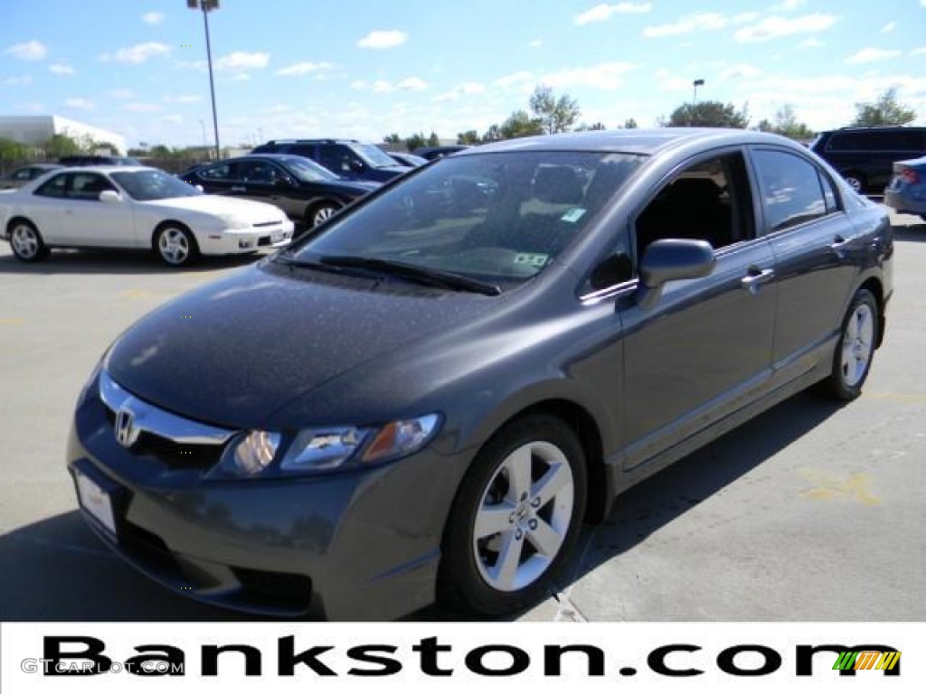 2009 Civic LX-S Sedan - Polished Metal Metallic / Black photo #1