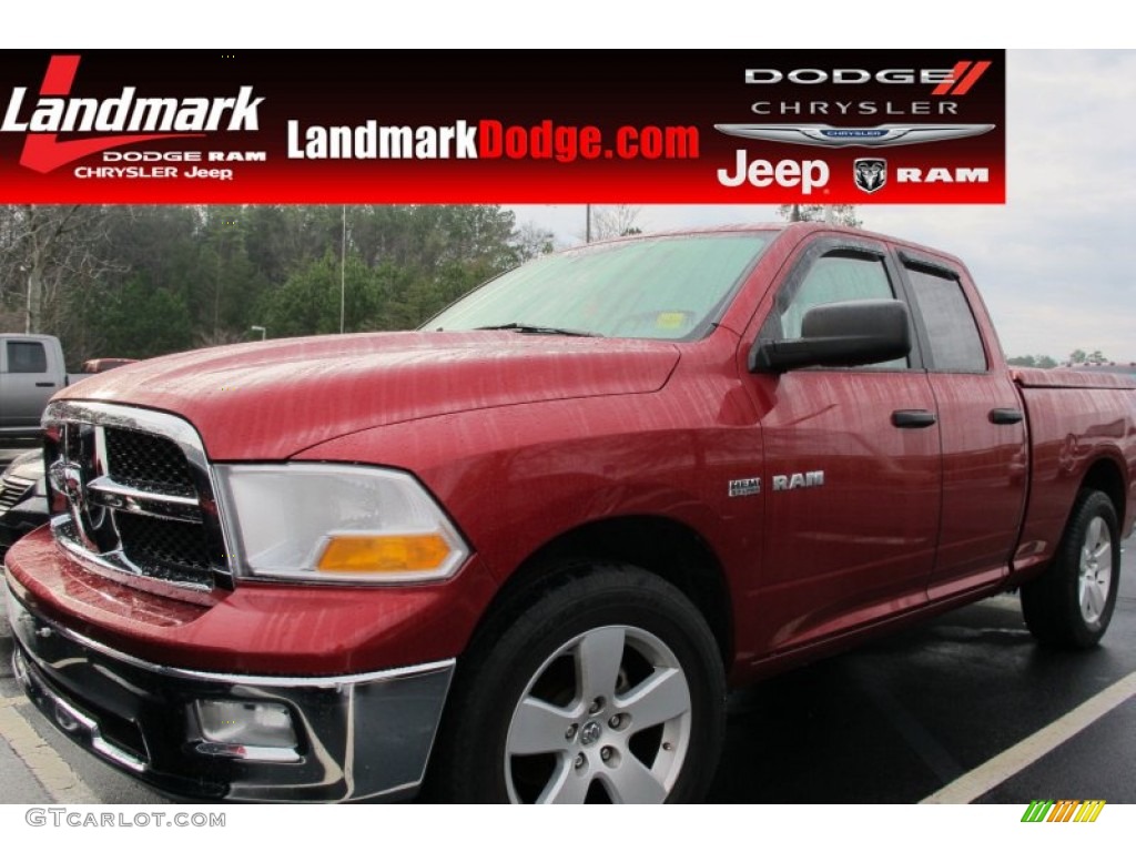 2009 Ram 1500 SLT Quad Cab - Inferno Red Crystal Pearl / Dark Slate/Medium Graystone photo #1