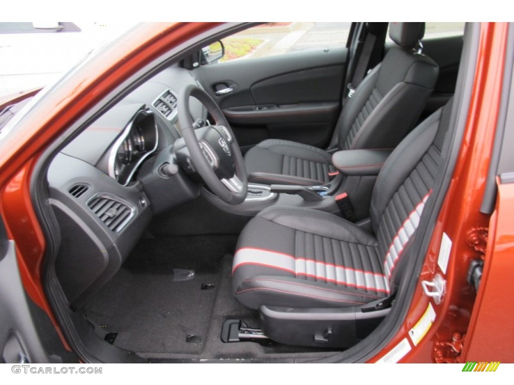 Black/Silver/Red Interior 2012 Dodge Avenger R/T Photo #59473058