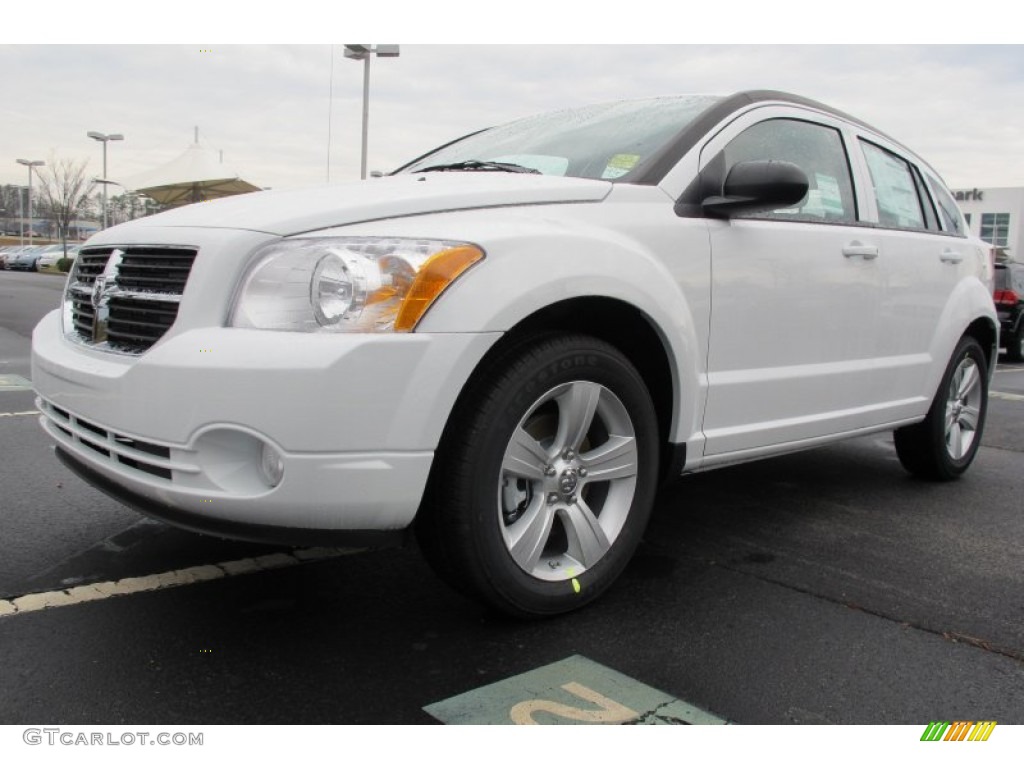 2012 Caliber SXT - Bright White / Dark Slate Gray/Medium Graystone photo #1