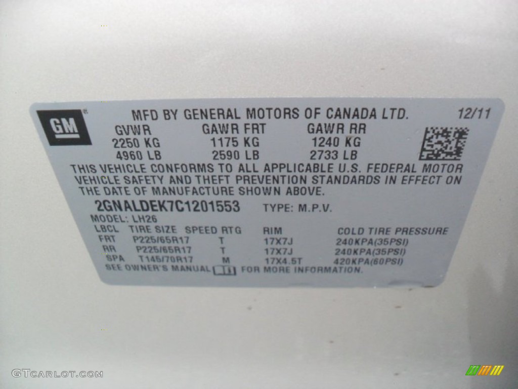 2012 Equinox LT - Gold Mist Metallic / Jet Black photo #6