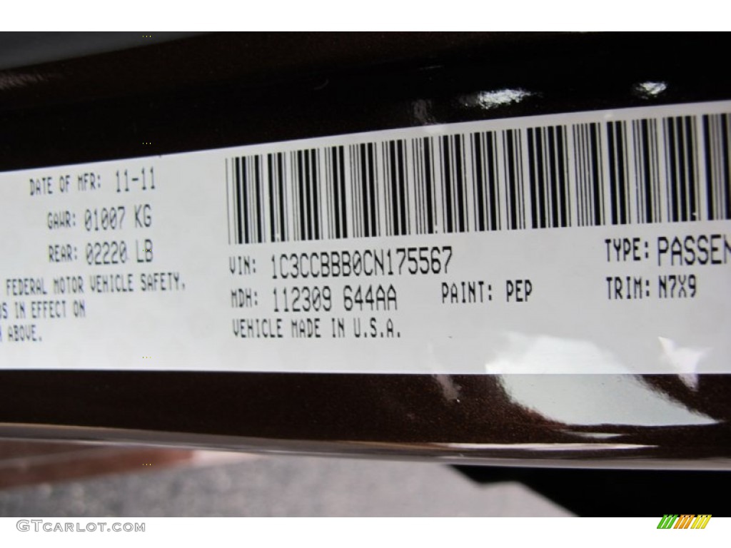 2012 200 Color Code PEP for Deep Auburn Pearl Photo #59474747