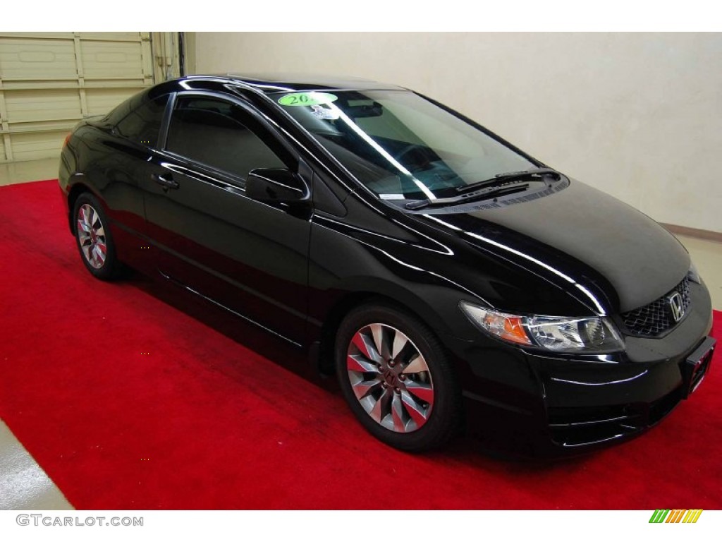 2010 Civic EX Coupe - Crystal Black Pearl / Black photo #1