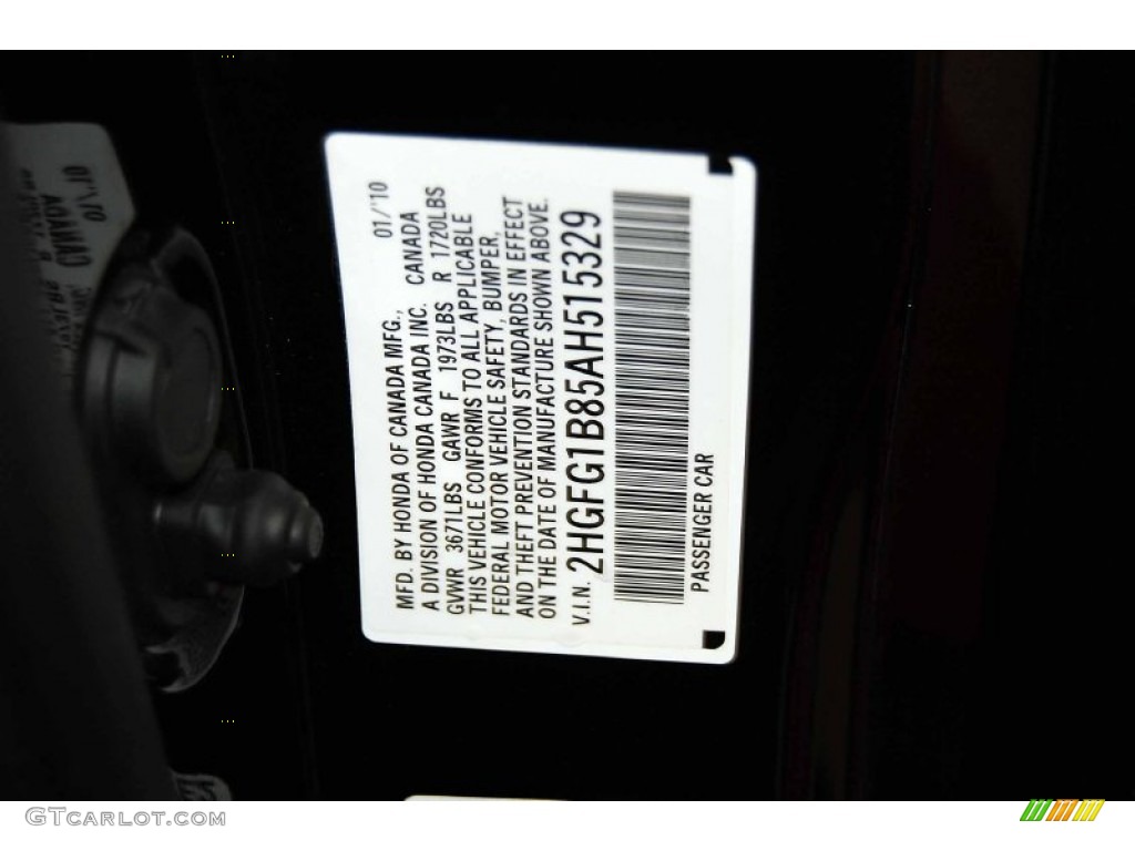 2010 Civic EX Coupe - Crystal Black Pearl / Black photo #13