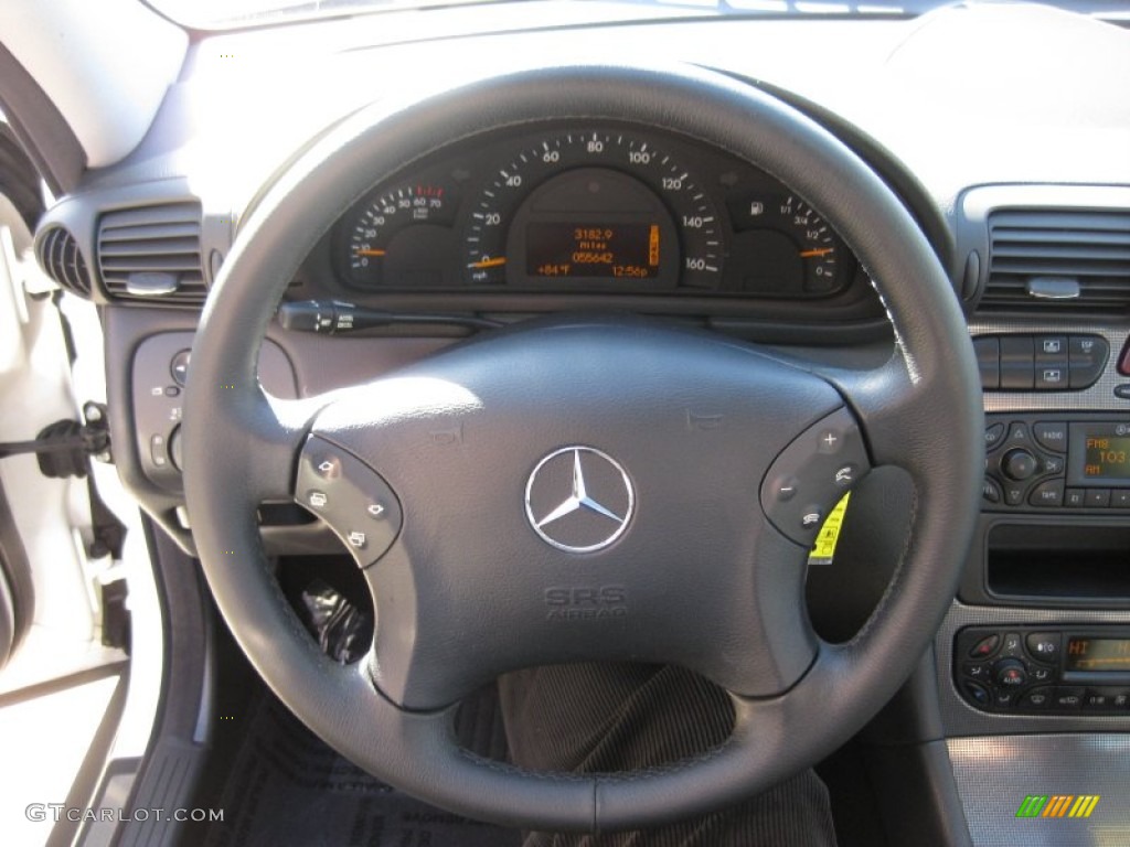 2004 Mercedes-Benz C 320 Sedan Charcoal Steering Wheel Photo #59476049