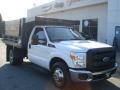 2011 Oxford White Ford F350 Super Duty XL Regular Cab Chassis Dump Truck  photo #2