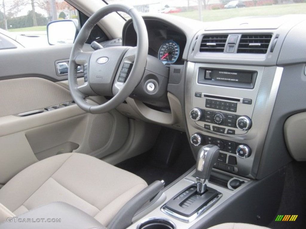 2012 Fusion Hybrid - Steel Blue Metallic / Medium Light Stone photo #4