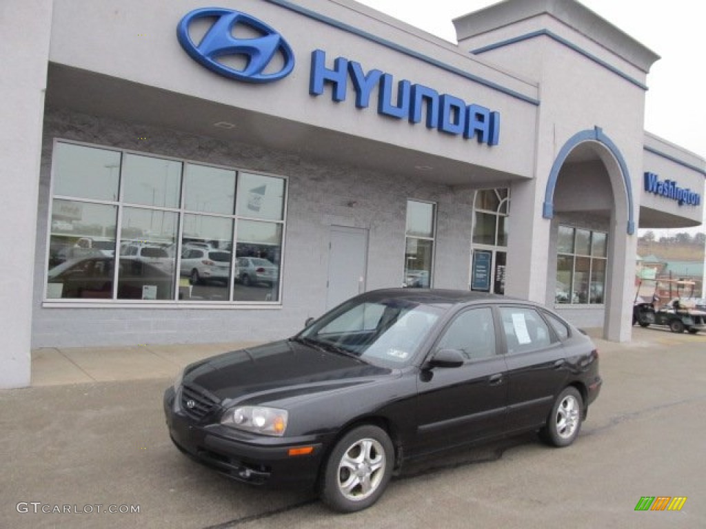 2005 Elantra GT Hatchback - Black Obsidian / Gray photo #1