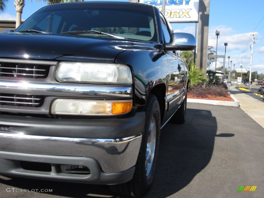 1999 Silverado 1500 LS Extended Cab - Onyx Black / Medium Oak photo #11