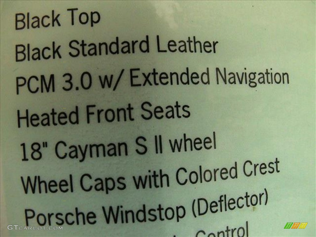 2009 Porsche Boxster Standard Boxster Model Window Sticker Photo #59483822