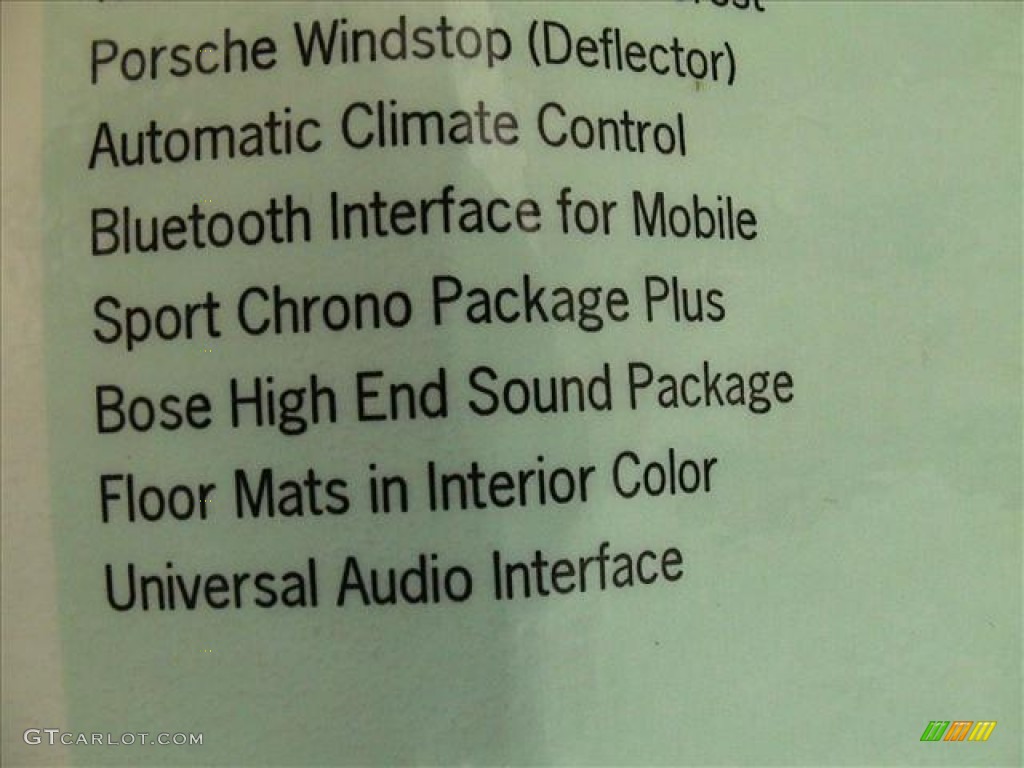 2009 Porsche Boxster Standard Boxster Model Window Sticker Photos
